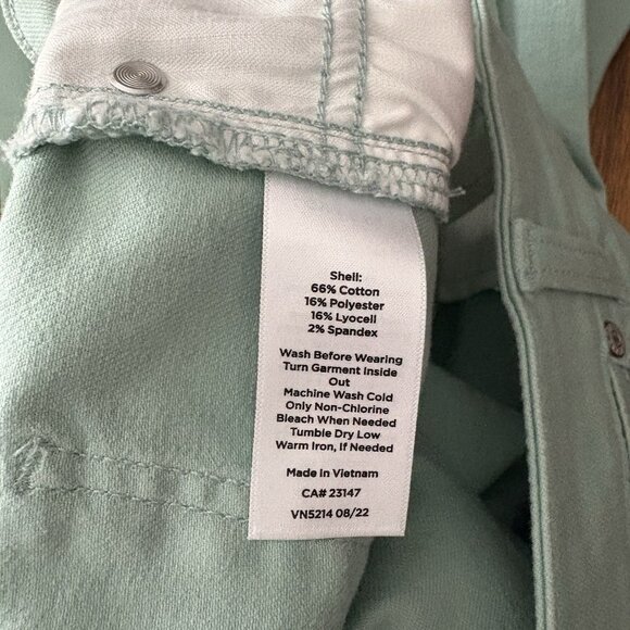 Talbots Petite Women 12P Mint Green Denim Cotton Blend Stretch Slim Ankle Jean - Picture 10 of 10